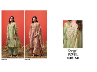 Ganga peyra 5479 chanderi dress material wholesale chennai